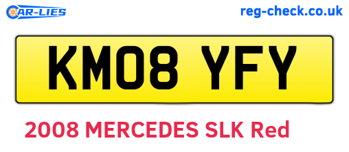 KM08YFY are the vehicle registration plates.