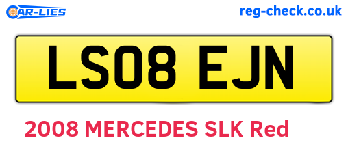 LS08EJN are the vehicle registration plates.