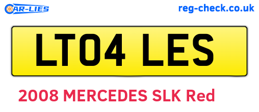 LT04LES are the vehicle registration plates.