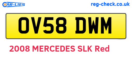 OV58DWM are the vehicle registration plates.