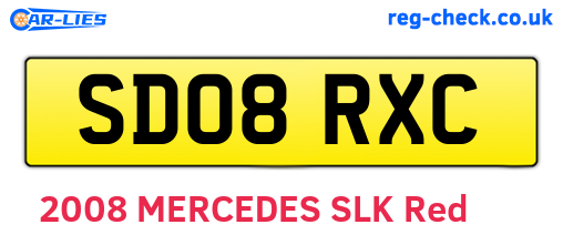 SD08RXC are the vehicle registration plates.