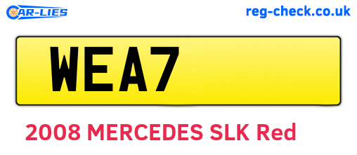 WEA7 are the vehicle registration plates.