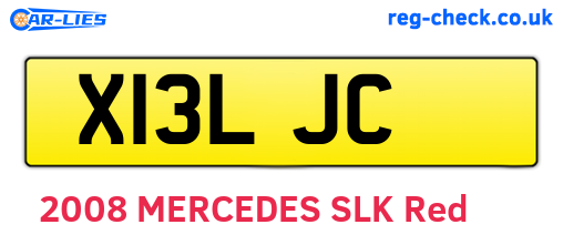 X13LJC are the vehicle registration plates.