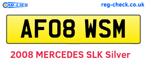 AF08WSM are the vehicle registration plates.