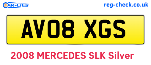 AV08XGS are the vehicle registration plates.