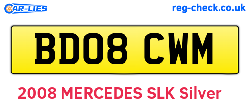 BD08CWM are the vehicle registration plates.