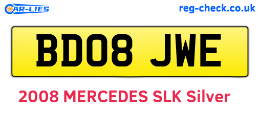 BD08JWE are the vehicle registration plates.