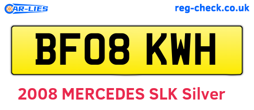 BF08KWH are the vehicle registration plates.