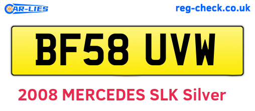 BF58UVW are the vehicle registration plates.