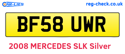 BF58UWR are the vehicle registration plates.