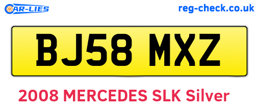 BJ58MXZ are the vehicle registration plates.