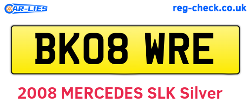 BK08WRE are the vehicle registration plates.