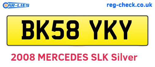 BK58YKY are the vehicle registration plates.