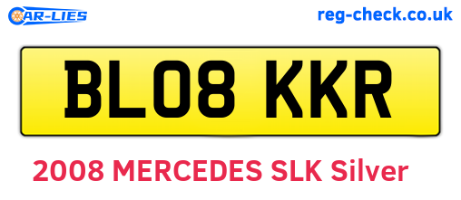 BL08KKR are the vehicle registration plates.