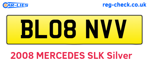 BL08NVV are the vehicle registration plates.
