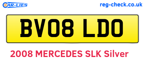 BV08LDO are the vehicle registration plates.