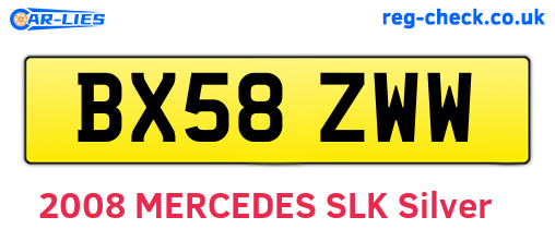 BX58ZWW are the vehicle registration plates.