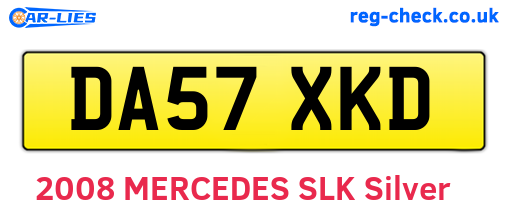 DA57XKD are the vehicle registration plates.