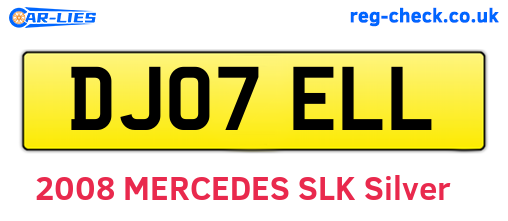 DJ07ELL are the vehicle registration plates.
