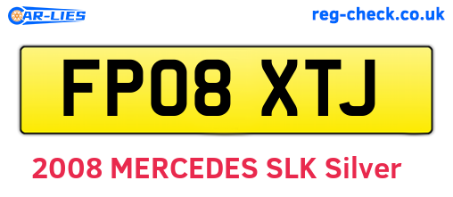 FP08XTJ are the vehicle registration plates.