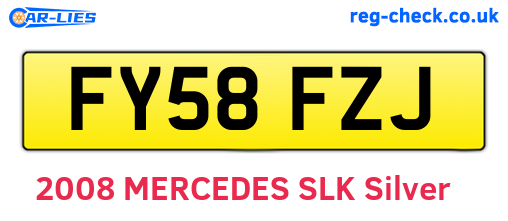 FY58FZJ are the vehicle registration plates.