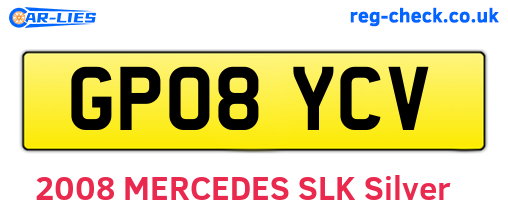GP08YCV are the vehicle registration plates.