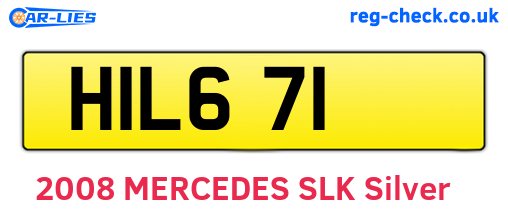 HIL671 are the vehicle registration plates.