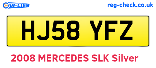 HJ58YFZ are the vehicle registration plates.