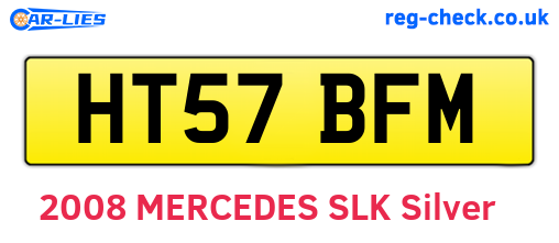 HT57BFM are the vehicle registration plates.