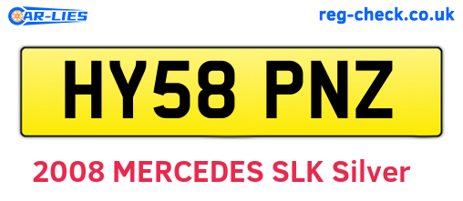 HY58PNZ are the vehicle registration plates.