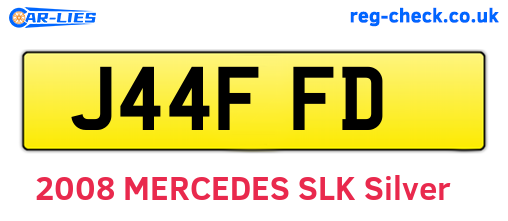 J44FFD are the vehicle registration plates.