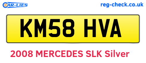 KM58HVA are the vehicle registration plates.