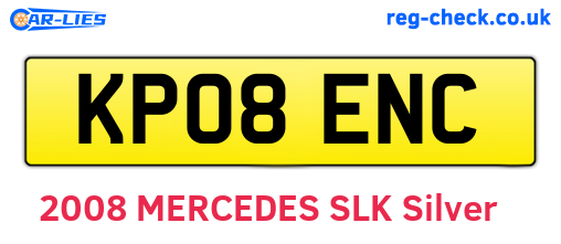 KP08ENC are the vehicle registration plates.