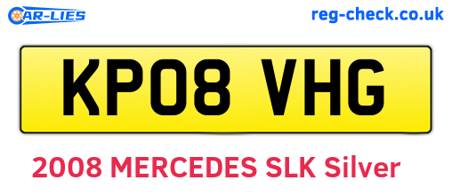 KP08VHG are the vehicle registration plates.