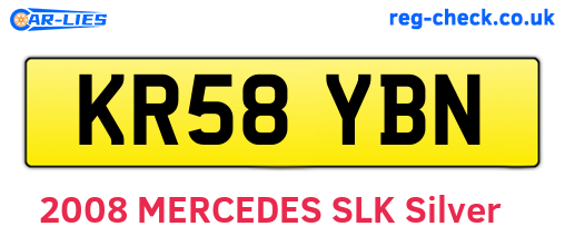 KR58YBN are the vehicle registration plates.
