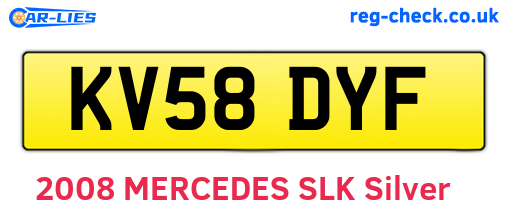 KV58DYF are the vehicle registration plates.