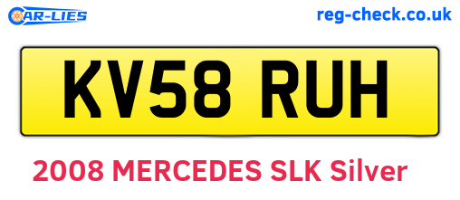 KV58RUH are the vehicle registration plates.