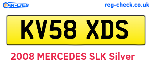 KV58XDS are the vehicle registration plates.