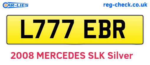 L777EBR are the vehicle registration plates.