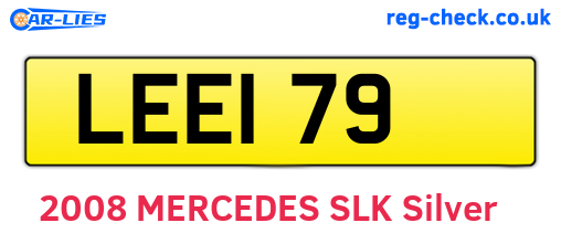 LEE179 are the vehicle registration plates.