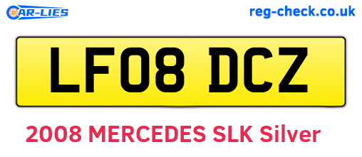 LF08DCZ are the vehicle registration plates.