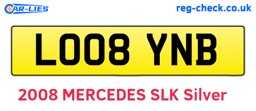 LO08YNB are the vehicle registration plates.