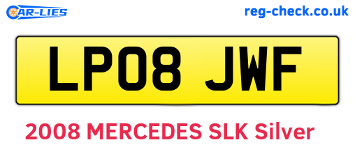 LP08JWF are the vehicle registration plates.