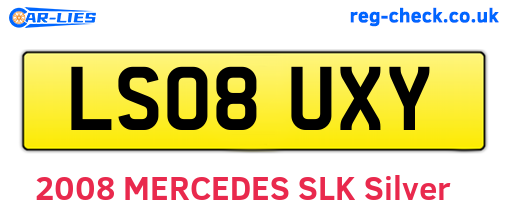 LS08UXY are the vehicle registration plates.