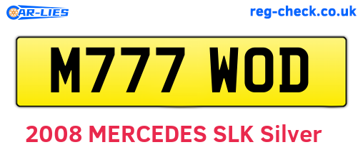 M777WOD are the vehicle registration plates.