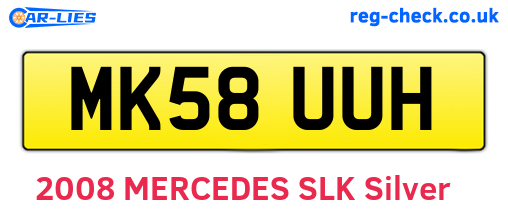 MK58UUH are the vehicle registration plates.