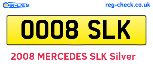 OO08SLK are the vehicle registration plates.