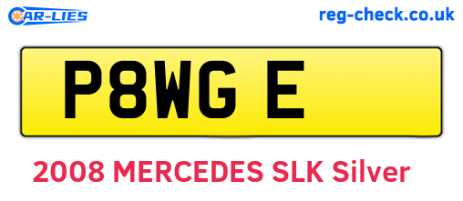 P8WGE are the vehicle registration plates.