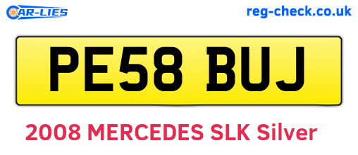 PE58BUJ are the vehicle registration plates.