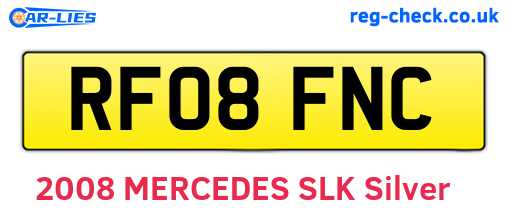 RF08FNC are the vehicle registration plates.